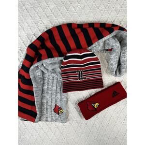 Louisville Cardinals Winter Bundle Scarf Beanie Headband Adidas ZooZatz
